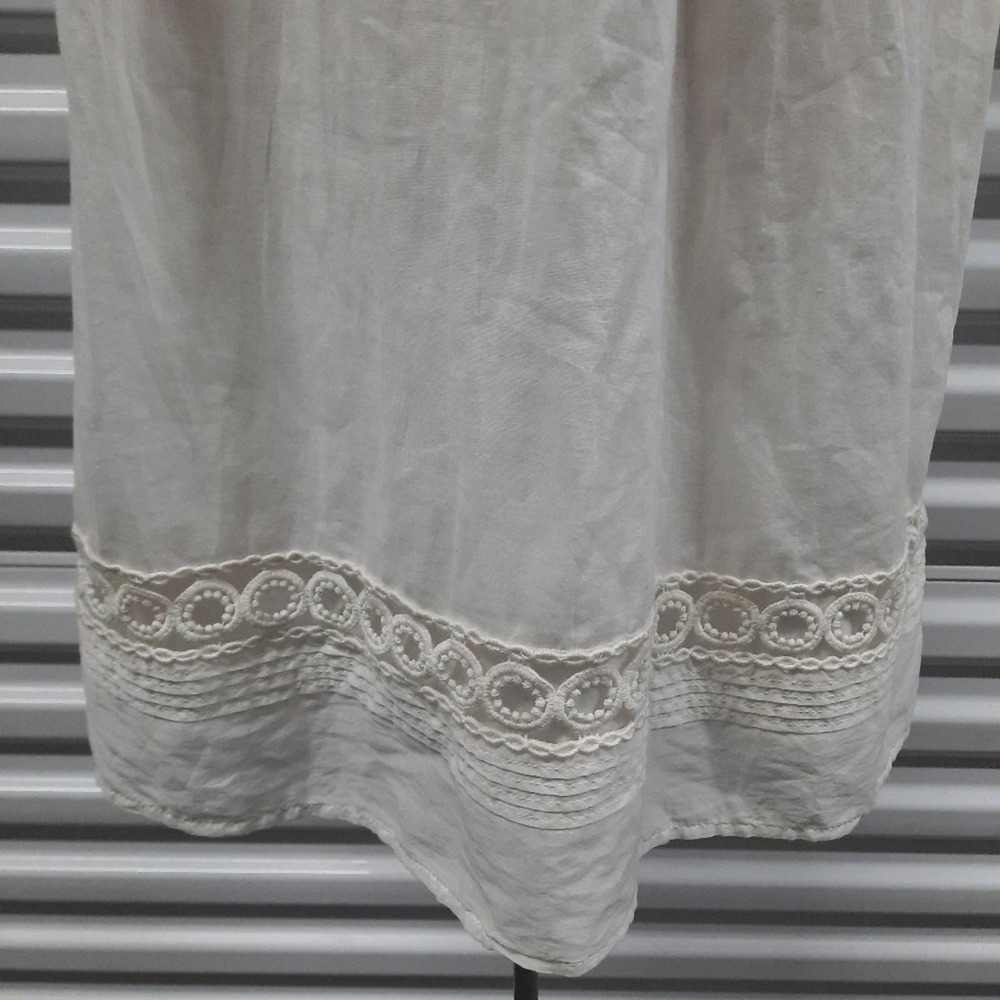 Old Navy Dress Women's Size 2 Off White Sleeveless Embroidered Casual Cotton - Picture 3 of 10
